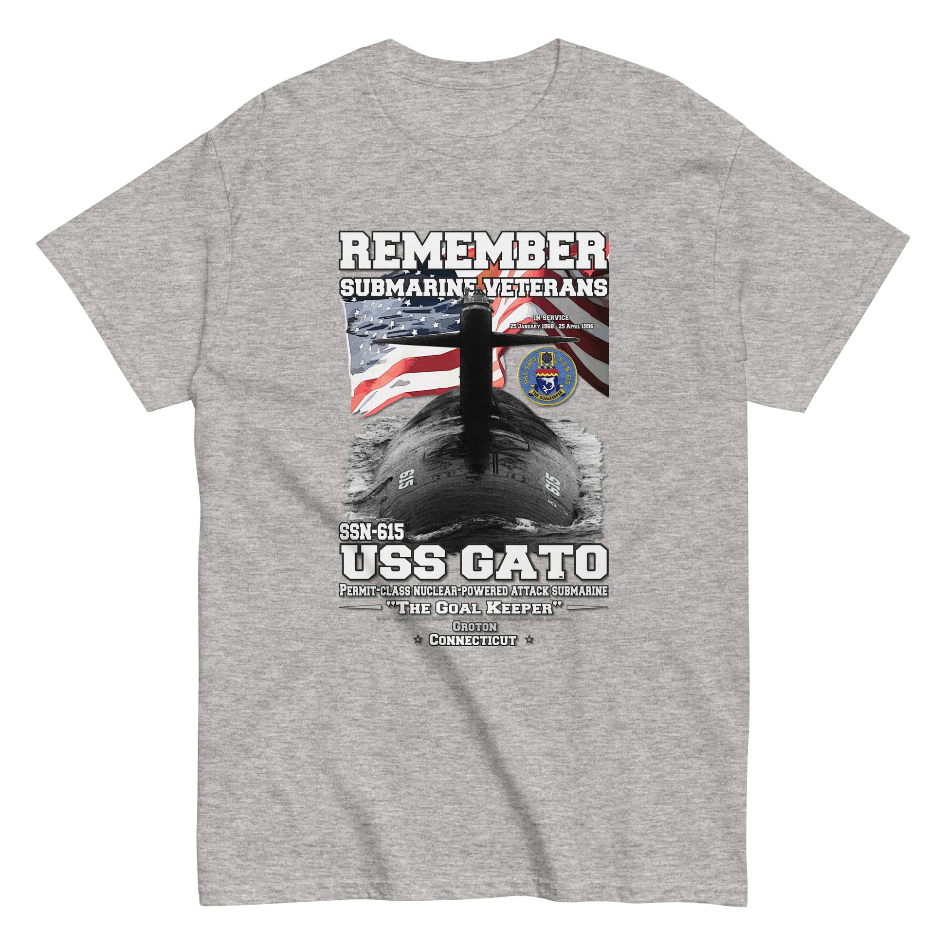 USS GATO tee, USS GATO veterans tee,USS GATO SSN-615 Submarine Veterans Classic Tee, Comancha Tees Store,