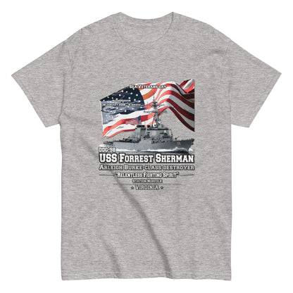 USS FOREST SHERMAN tee, USS FOREST SHERMAN veterans tee,USS FOREST SHERMAN DDG-98 Destroyer Veterans Classic Tee, Comancha Store,