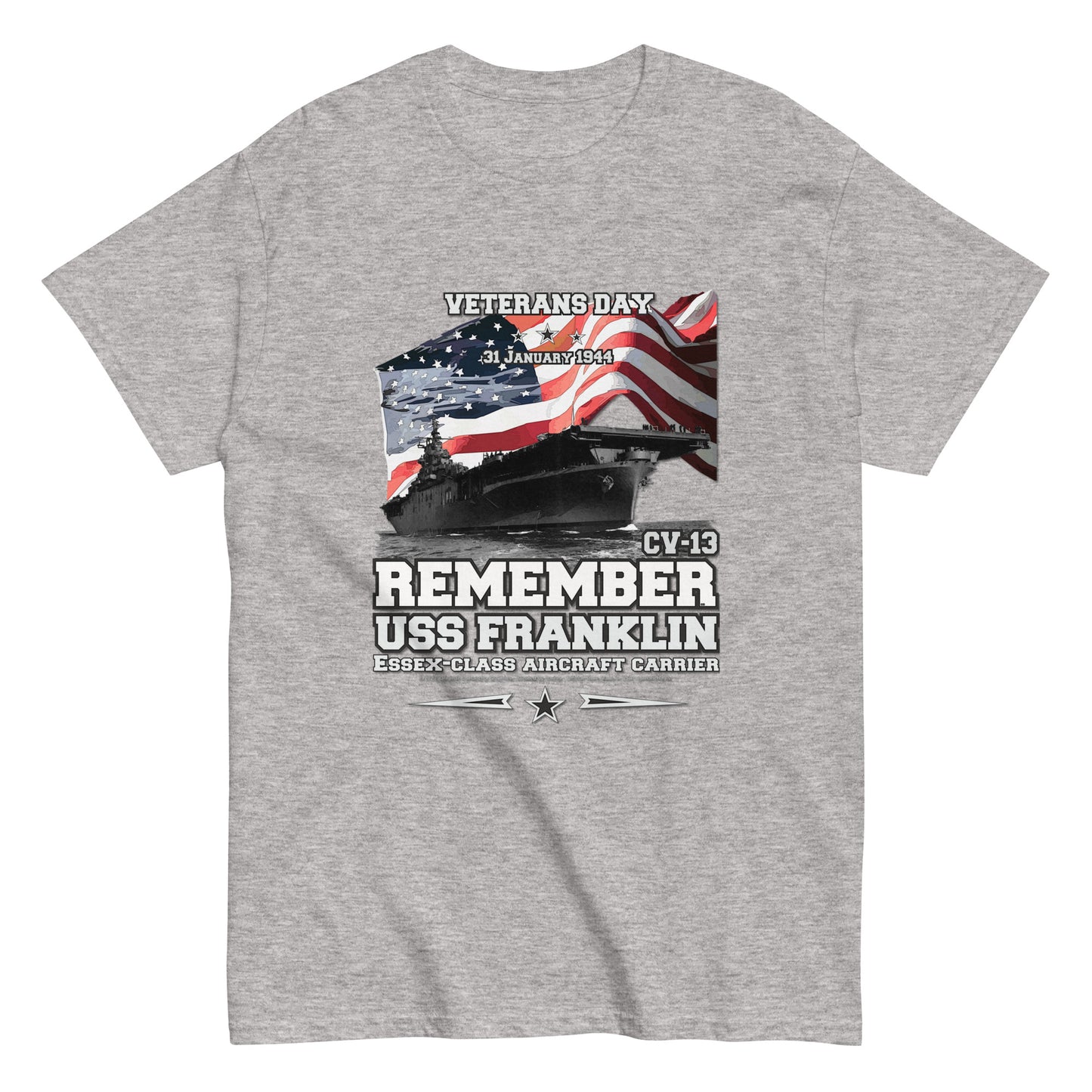 USS FRANKLIN CV-13 tee, USS FRANKLIN CV-13 veterans tee,USS FRANKLIN CV-13 Aircraft Carrier Veterans Classic Tee, Comancha Store,