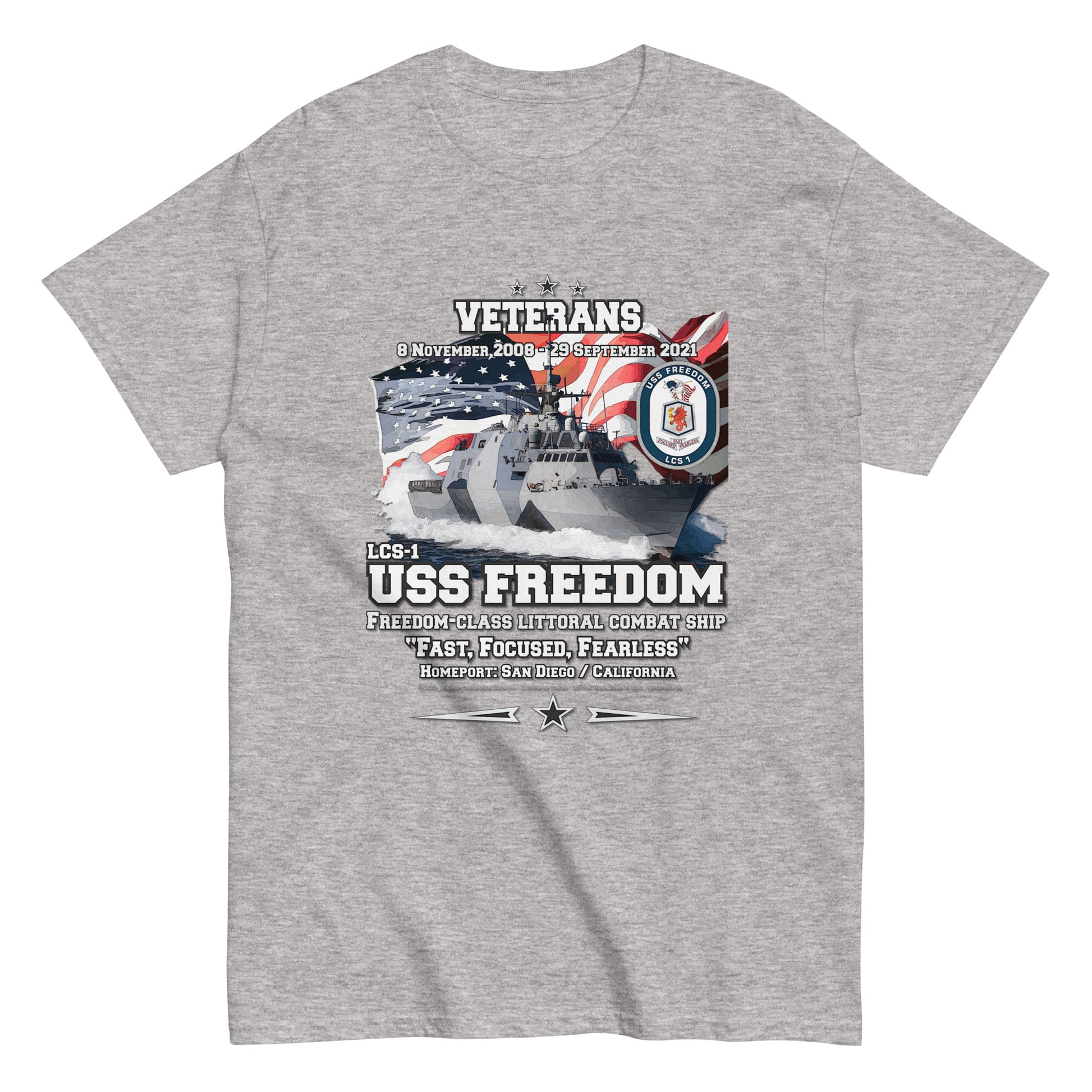 USS FREEDOM LCS-1 tee, USS FREEDOM LCS-1 veterans tee,USS FREEDOM LCS-1 Littoral Combat Ship Veterans Classic Tee, Comancha T-shirts,