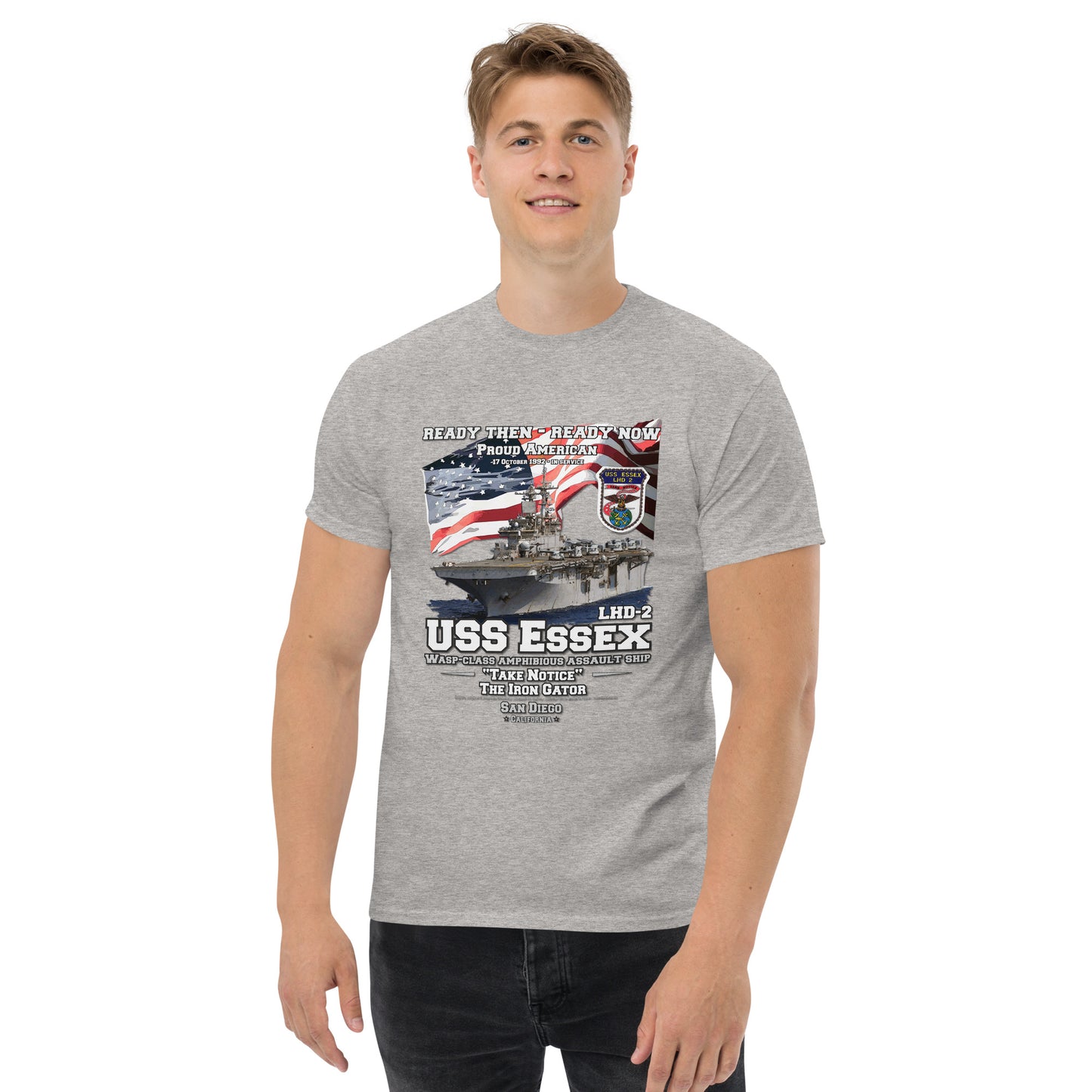 USS ESSEX LHD-2 tee, USS ESSEX LHD-2 veterans tee,USS ESSEX LHD-2 Amphibious Assault Ship Veterans Classic Tee, Comancha online shop,