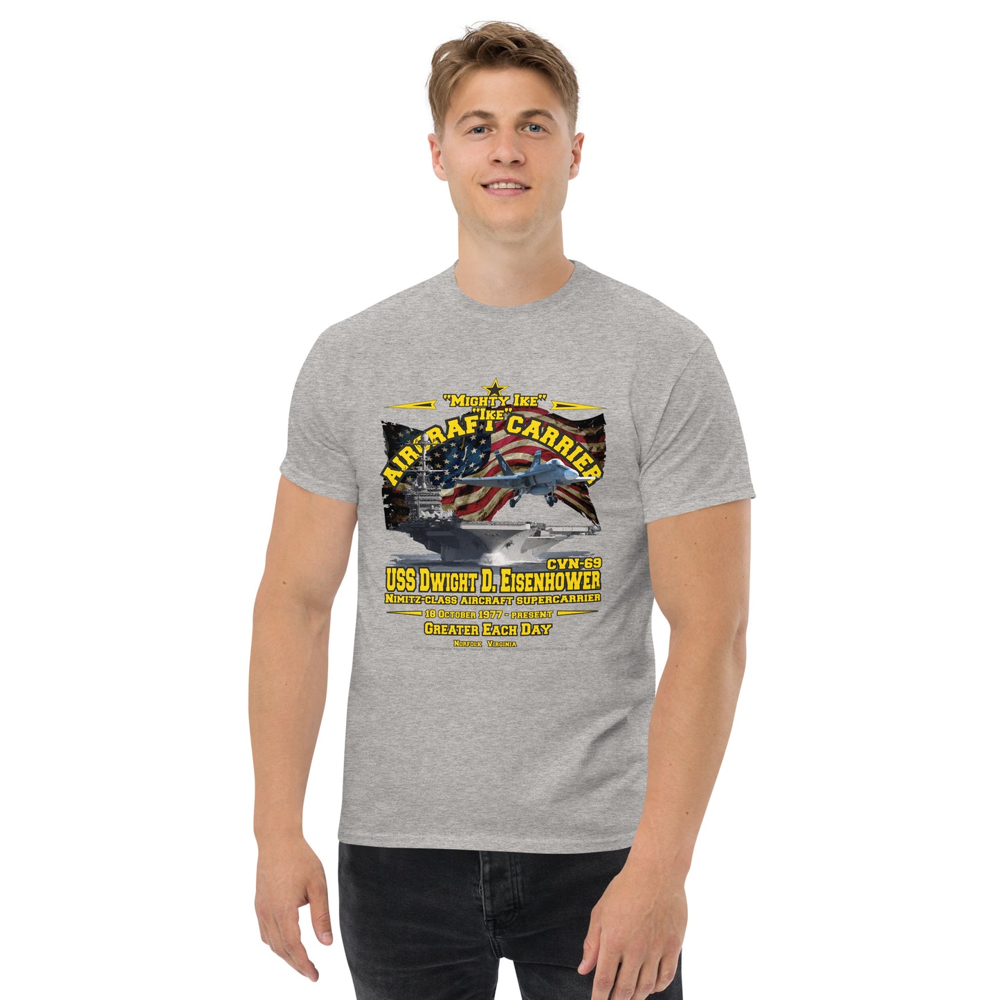 USS DWIGHT EISENHOWER CVN-69 Aircraft Carrier Veterans Classic Tee