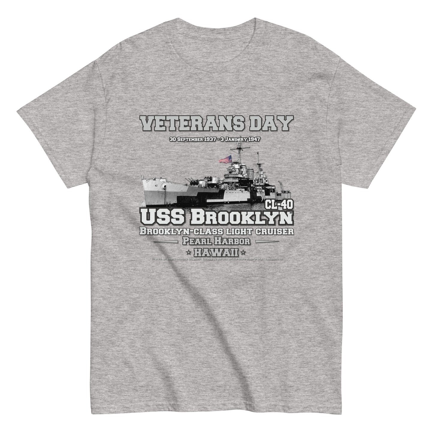 USS BROOKLYN t-shirt,USS BROOKLYN CL-40 t-shirt, Light Cruiser Veterans Unisex t-shirt, Navy Veterans T-shirts,