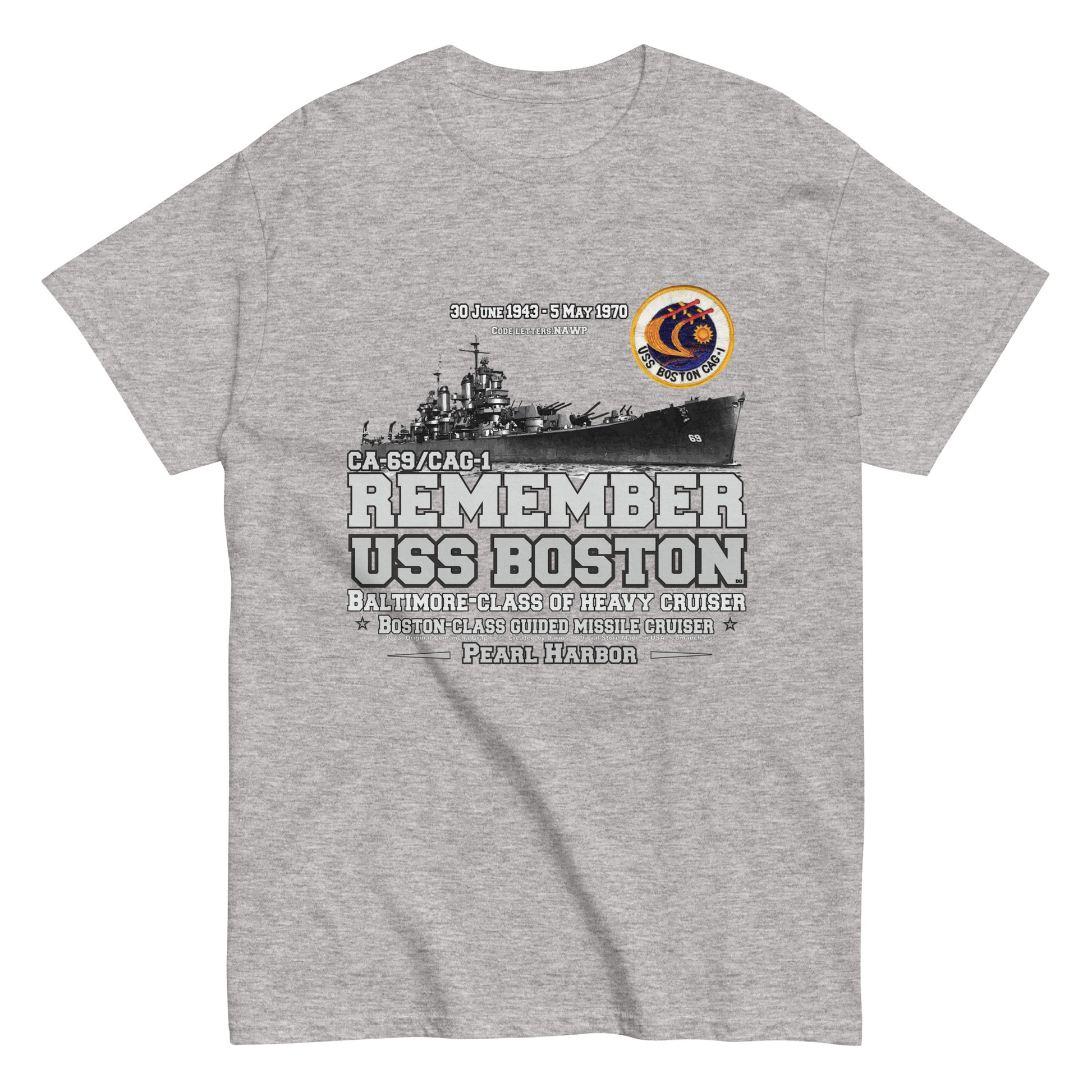 USS BOSTON t-shirt,USS BOSTON CA-69 t-shirt, Cruiser Veterans t-shirt, Comancha T-shirts,