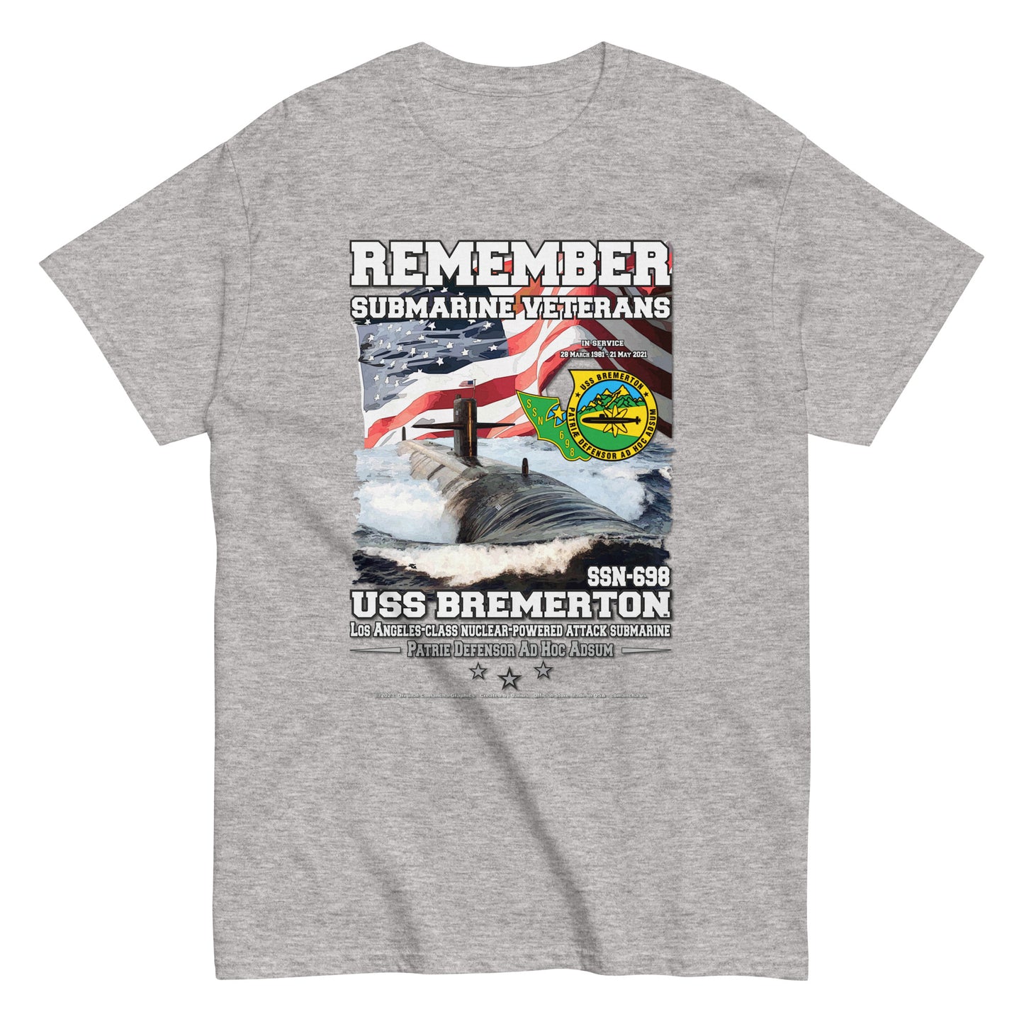 USS BREMERTON t-shirt,USS BREMERTON SNN-698 t-shirt, Submarine Veterans t-shirt, Comancha veterans t-shirt, T-shirt Store,