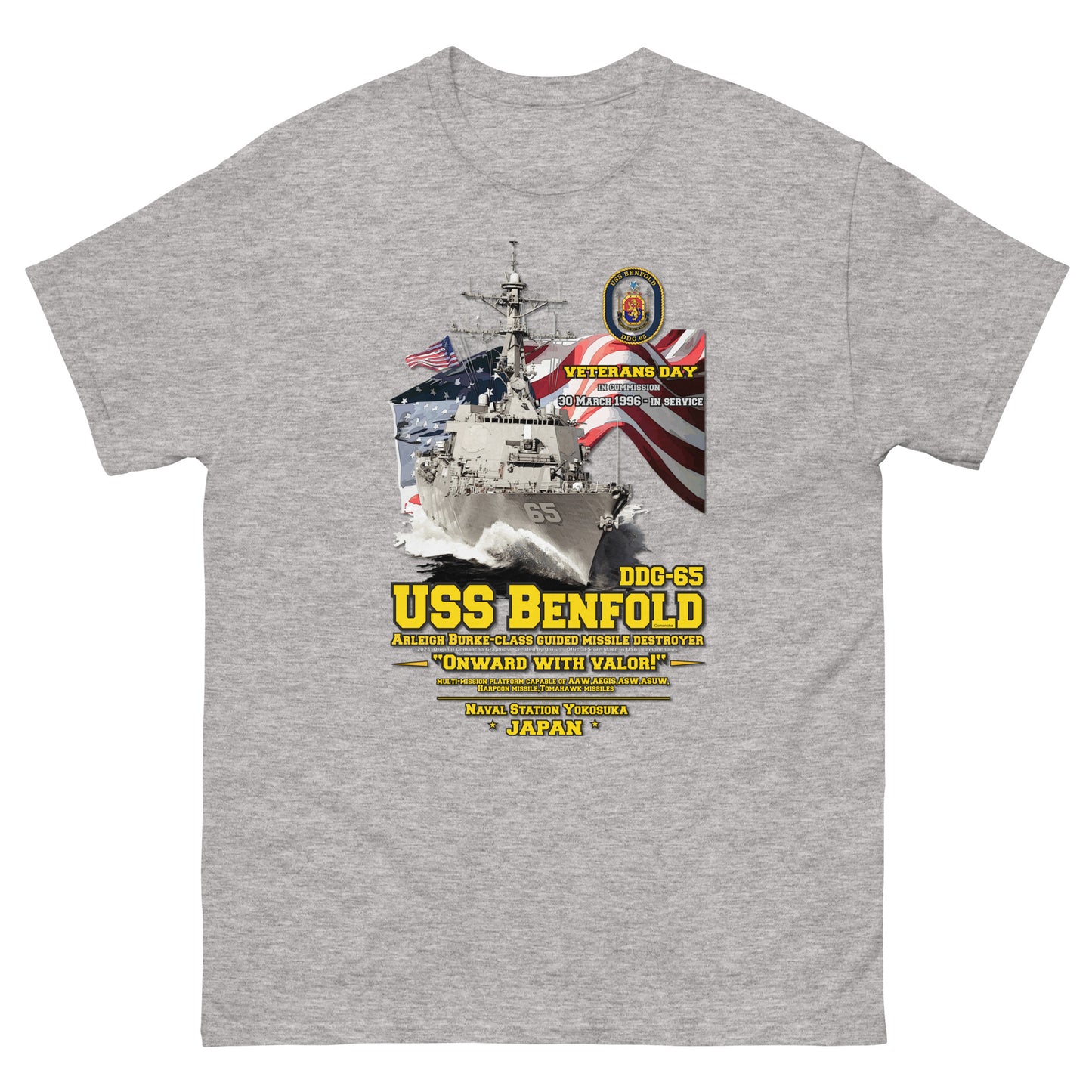 USS BENFOLD t-shirt,USS BENFOLD DDG-65 tee,Destroyer Veterans T-shirt, Comancha Navy Tees,