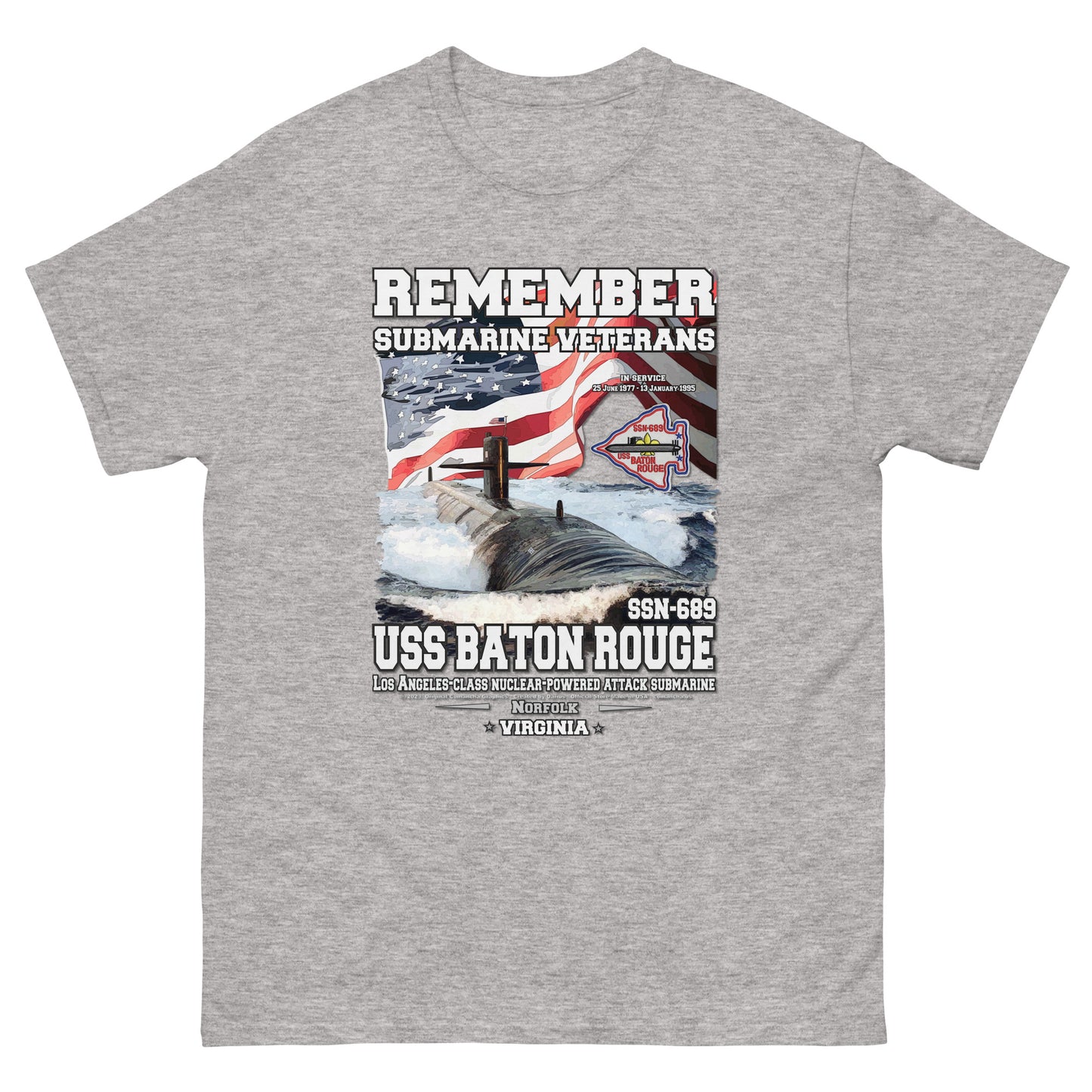 USS BATON ROUGE t-shirt, USS BATON ROUGE tee, US Submarine tees,USS BATON ROUGE SSN-689 Submarine veterans Tee, Comancha Navy T-shirt,