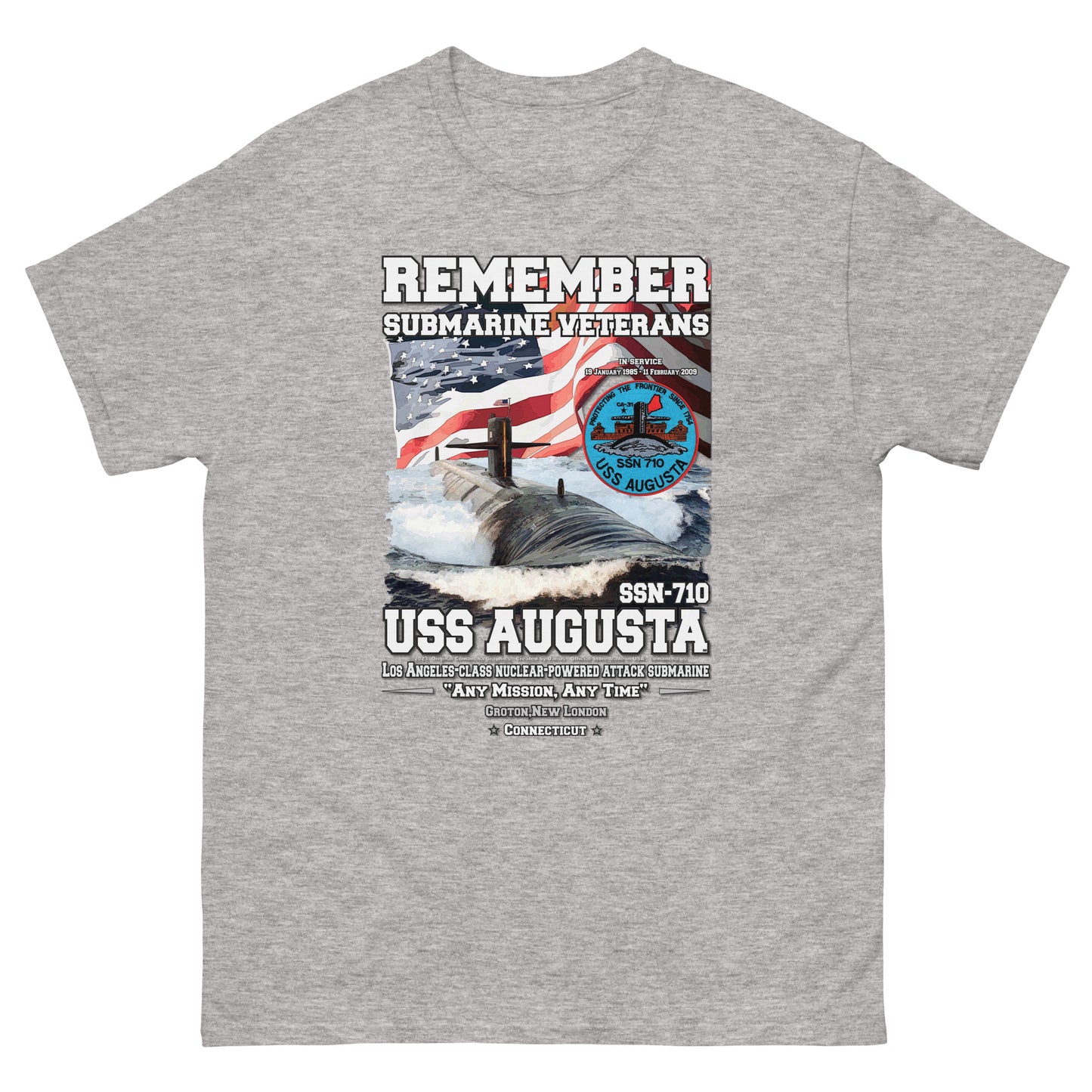 USS AUGUSTA submarine gift, USS AUGUSTA Tee,USS AUGUSTA SSN-710 t-shirt, Submarine Veterans T-shirt, Comancha Navy T-shirts, us navy t-shirt,