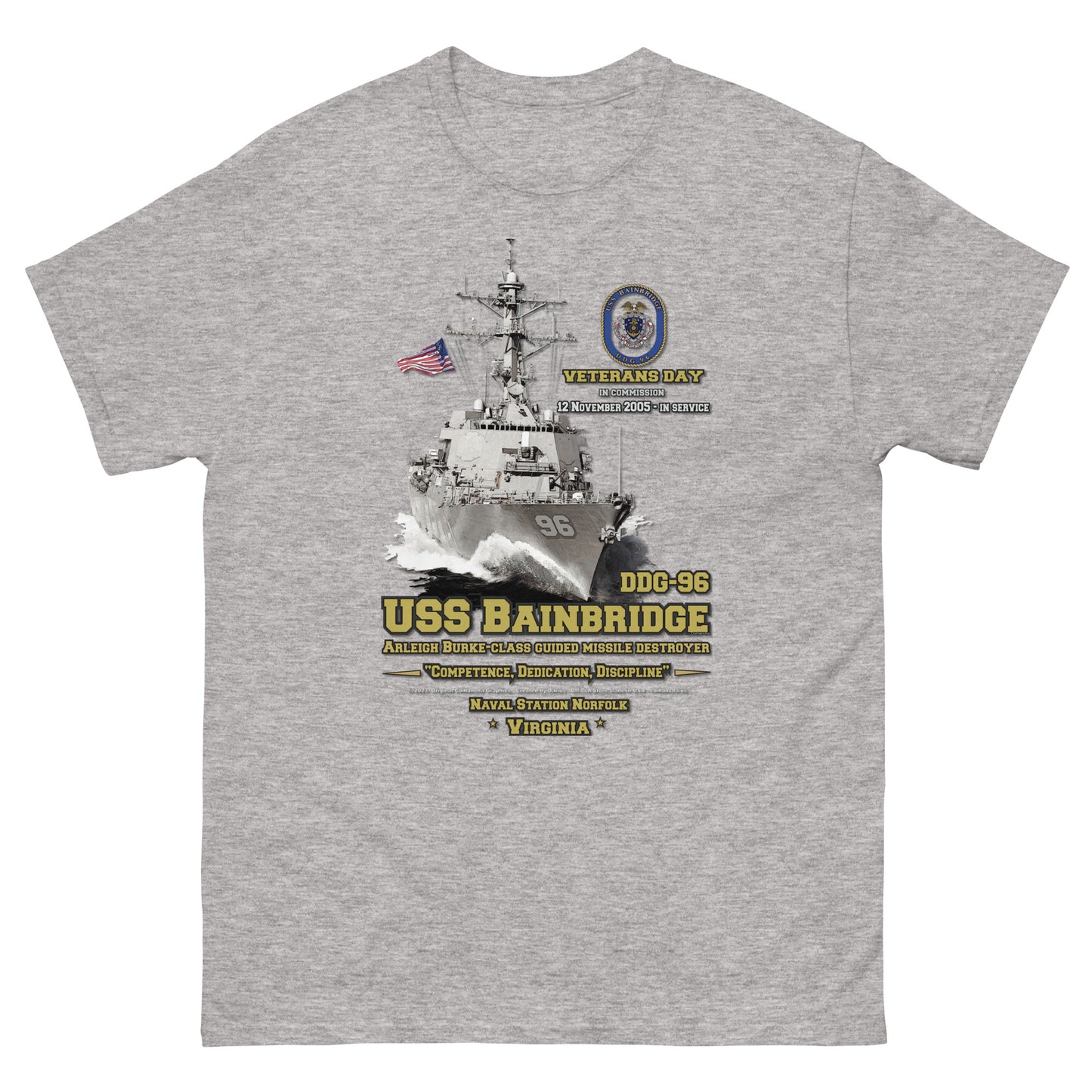 USS BAINBRIDGE veterans t-shirt, USS BAINBRIDGE gift,USS BAINBRIDGE DDG-96 t-shirt, Destroyer Veterans T-shirt, Comancha Navy T-shirt, us navy t-shirt,