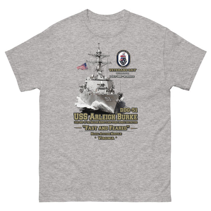 USS ARLEIGH BURKE DDG-51 t-shirt, USS ARLEIGH BURKE DDG-51 Veterans,USS ARLEIGH BURKE DDG-51 Destroyer Tee, Comancha Navy tees, US Navy T-shirt, US Navy veterans T-shirt,