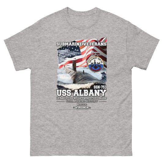 USS ALBANY SSN-753 t-shirt, US Navy T-shirt, Submarine veterans T-shirt,Submarine Veterans T-shirt, Submarine Veterans Ship,