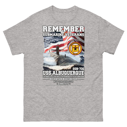 USS ALBUQUERQUE SSN-706 t-shirt, US Submarine Veterans T-shirt, USS ALBUQUERQUE t-shirt, Comancha Military T-shirt, US Navy t-shirt, Navy veterans t-shirt,