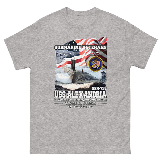 USS ALEXANDRIA SSN-757 t-shirt, US Navy T-shirt, Navy Veterans t-shirt, Submarine Veterans T-shirt, USS ALEXANDRIA T-shirt, Comancha Military T-shirt,