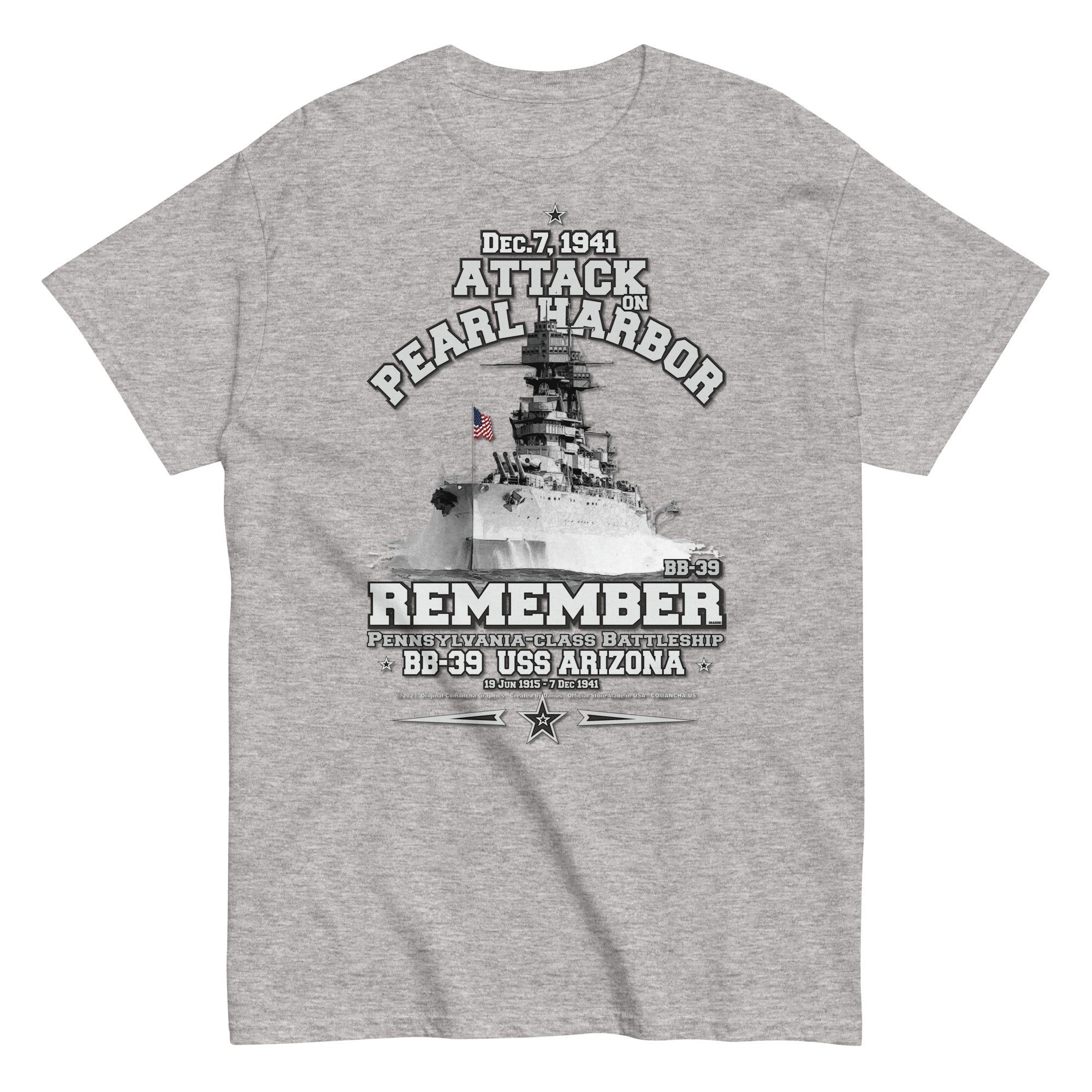 USS ARIZONA BB-39 Battleship T-shirt, – Comancha Graphics