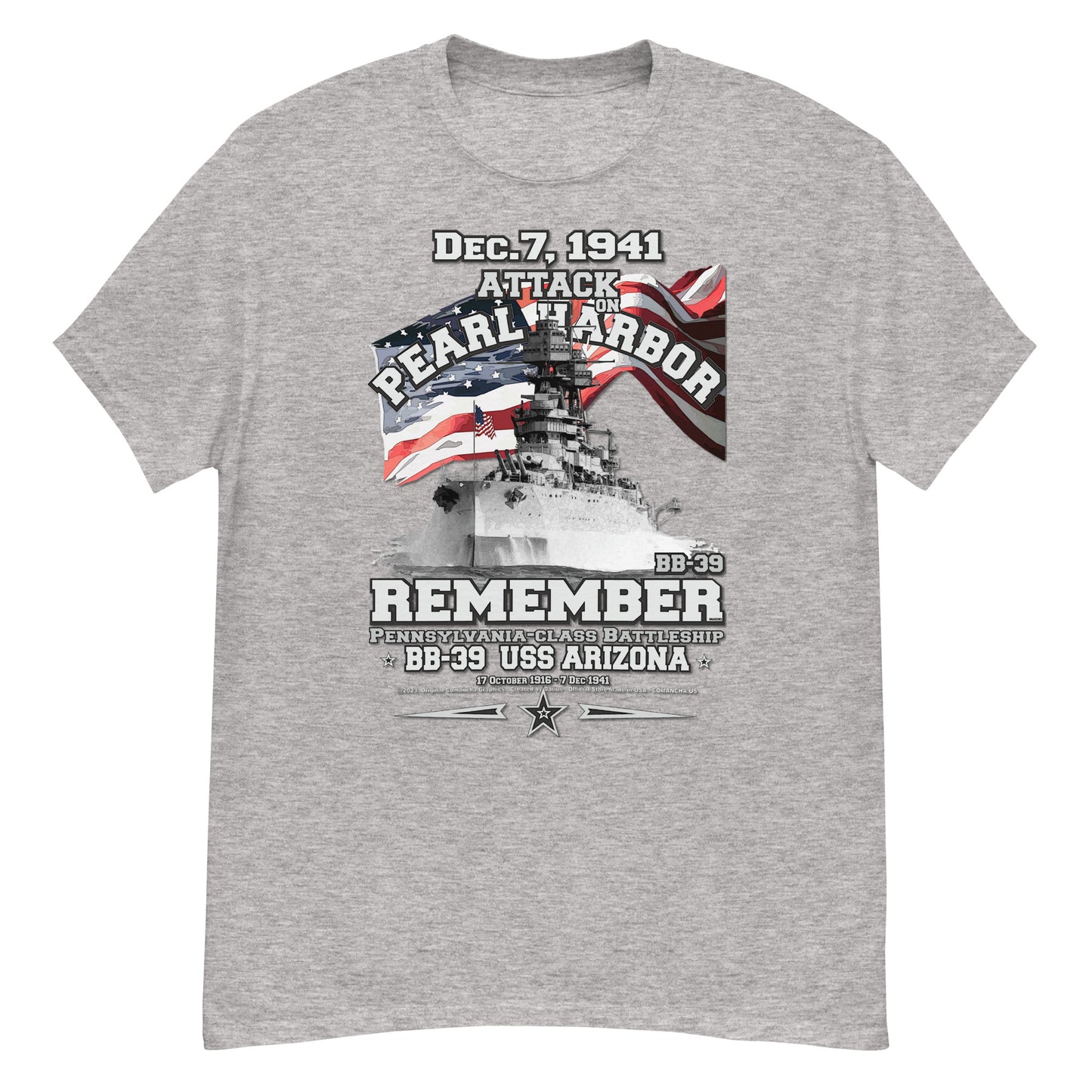 Pearl Harbor USS ARIZONA BB-39 tee,USS ARIZONA Battleship T-shirt,USS ARIZONA Tee,Remember USS ARIZONA t-shirt, USS ARIZONA memorial tee,comancha tee,