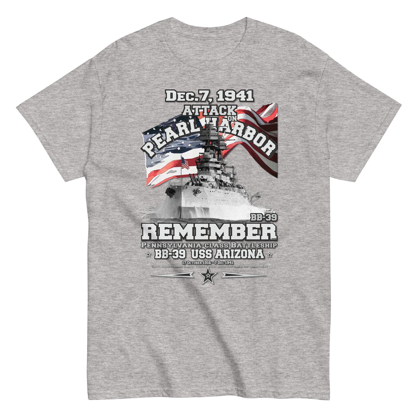 Pearl Harbor USS ARIZONA BB-39 tee,USS ARIZONA Battleship T-shirt,USS ARIZONA Tee,Remember USS ARIZONA t-shirt, USS ARIZONA memorial tee,comancha tee,