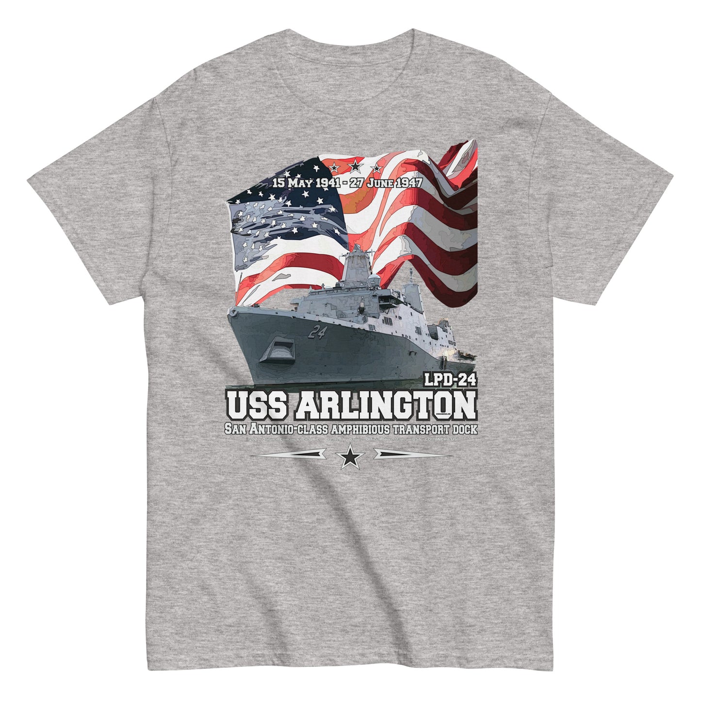 USS ARLINGTON  tee,USS ARLINGTON LPD-24 t-shirt, US Navy Veterans T-shirt, US Navy T-shirt, US Navy Veterans T-shirt Comancha T-shirt Shop,