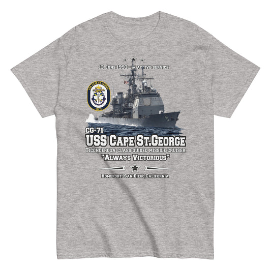 USS CAPE ST GEORGE  veterans t-shirt, USS CAPE ST GEORGE CG-71 t-shirt, Cruiser US Navy Veterans T-shirt, Comancha Navy T-shirt, US navy veterans t-shirt, US navy t-shirt,