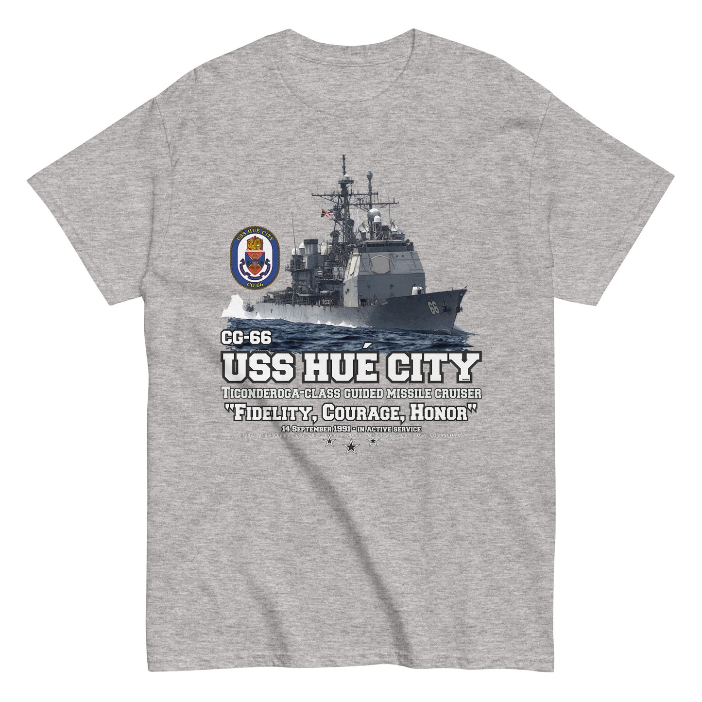 USS HUE CITY CG-66 t-shirt, USS HUE CITY veterans tee,USS HUE CITY CG-66 US Cruiser Veterans T-shirt, US Cruiser Tees, comancha T-shirt Store,