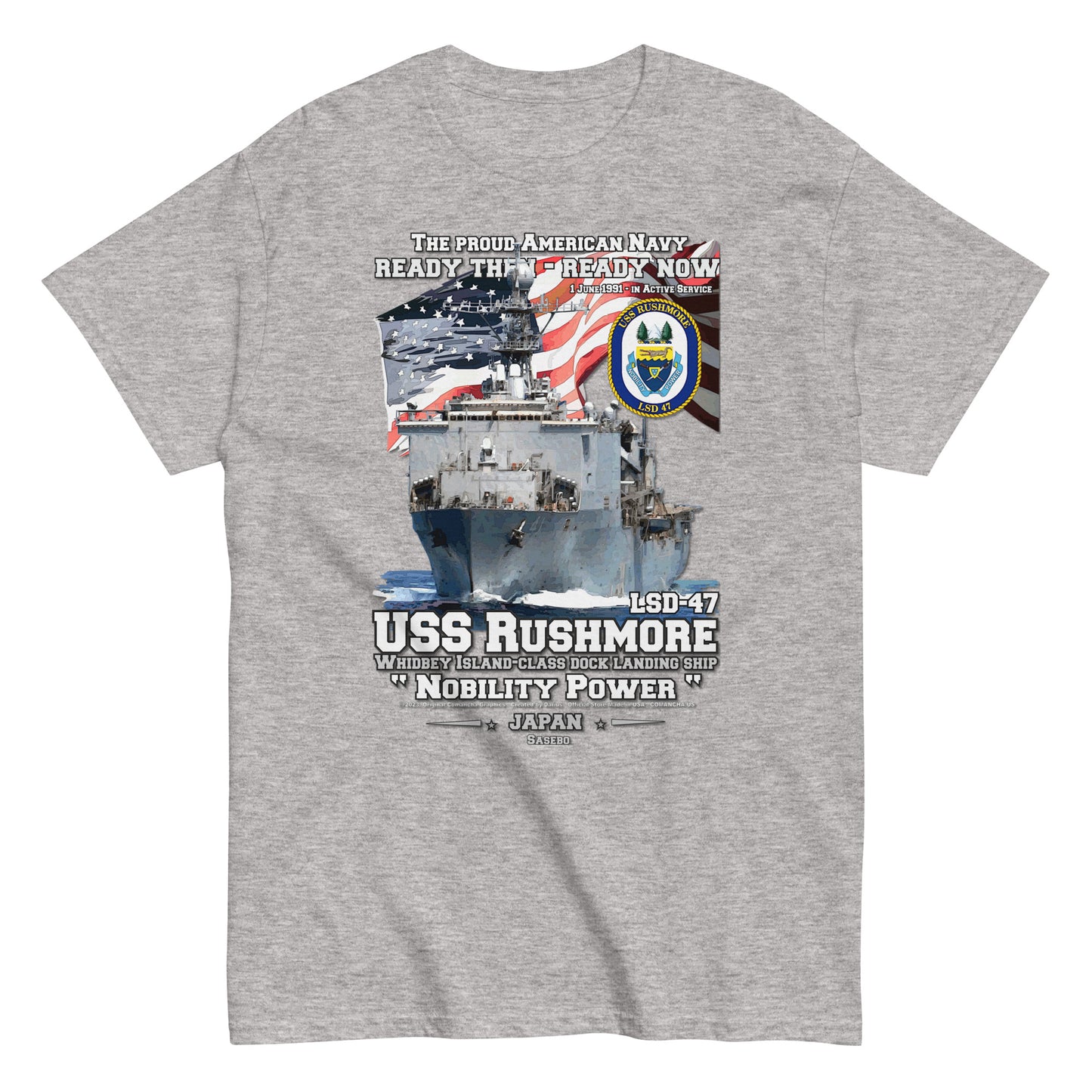 USS RUSHMORE LSD-47 t-shirt, US Navy Dock Landing Ship T-shirt, USS RUSHMORE T-shirt,comancha,us navy t-shirt,