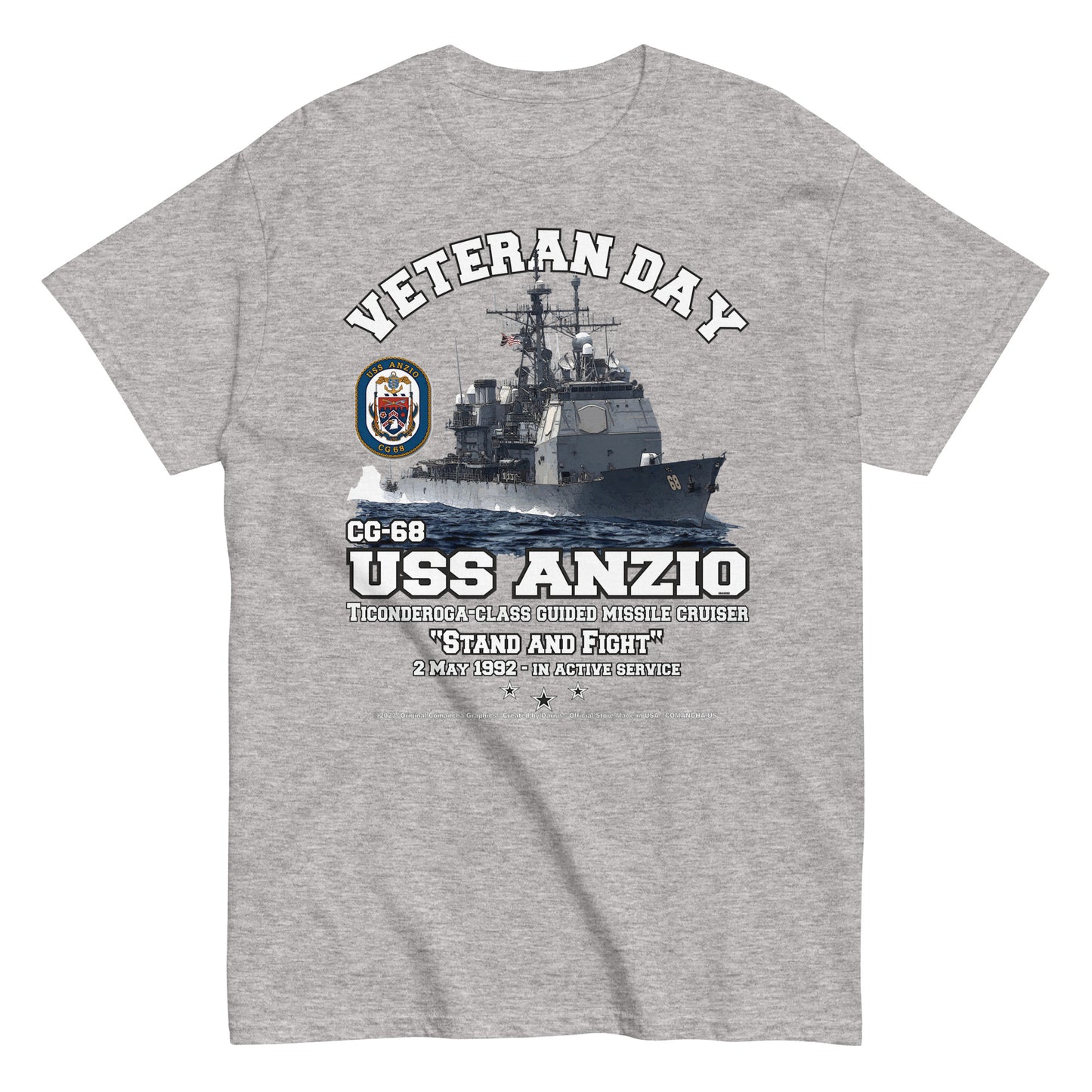 USS ANZIO t-shirt, US Navy t-shirt, US Navy Cruiser Veterans T-shirt, USS ANZIO CG-68 T-shirt,comancha,