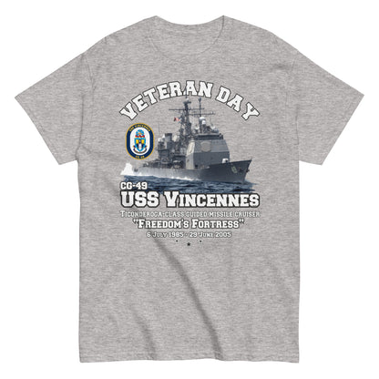 USS VINCENNES CG-49 tee, US Navy Veterans Tee, Comancha, US Navy Cruiser Veterans T-shirt, USS VINCENNES T-shirt,