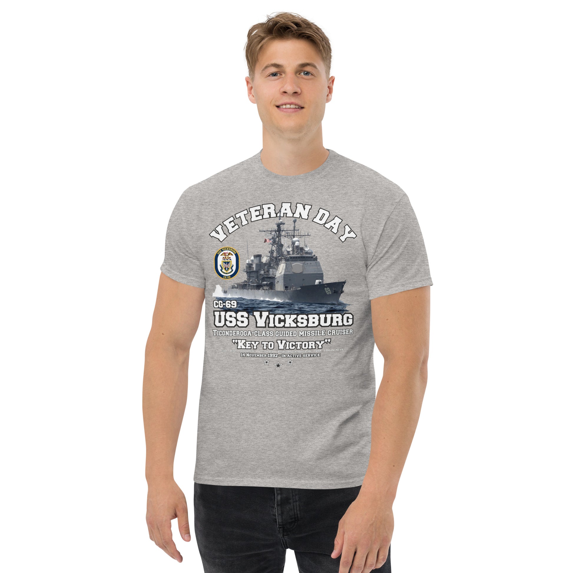 USS VICKBURG CG-69 t-shirt,US Navy t-shirt, Comancha, US Navy Cruiser Veterans T-shirt, USS VICKBURG T-shirt,