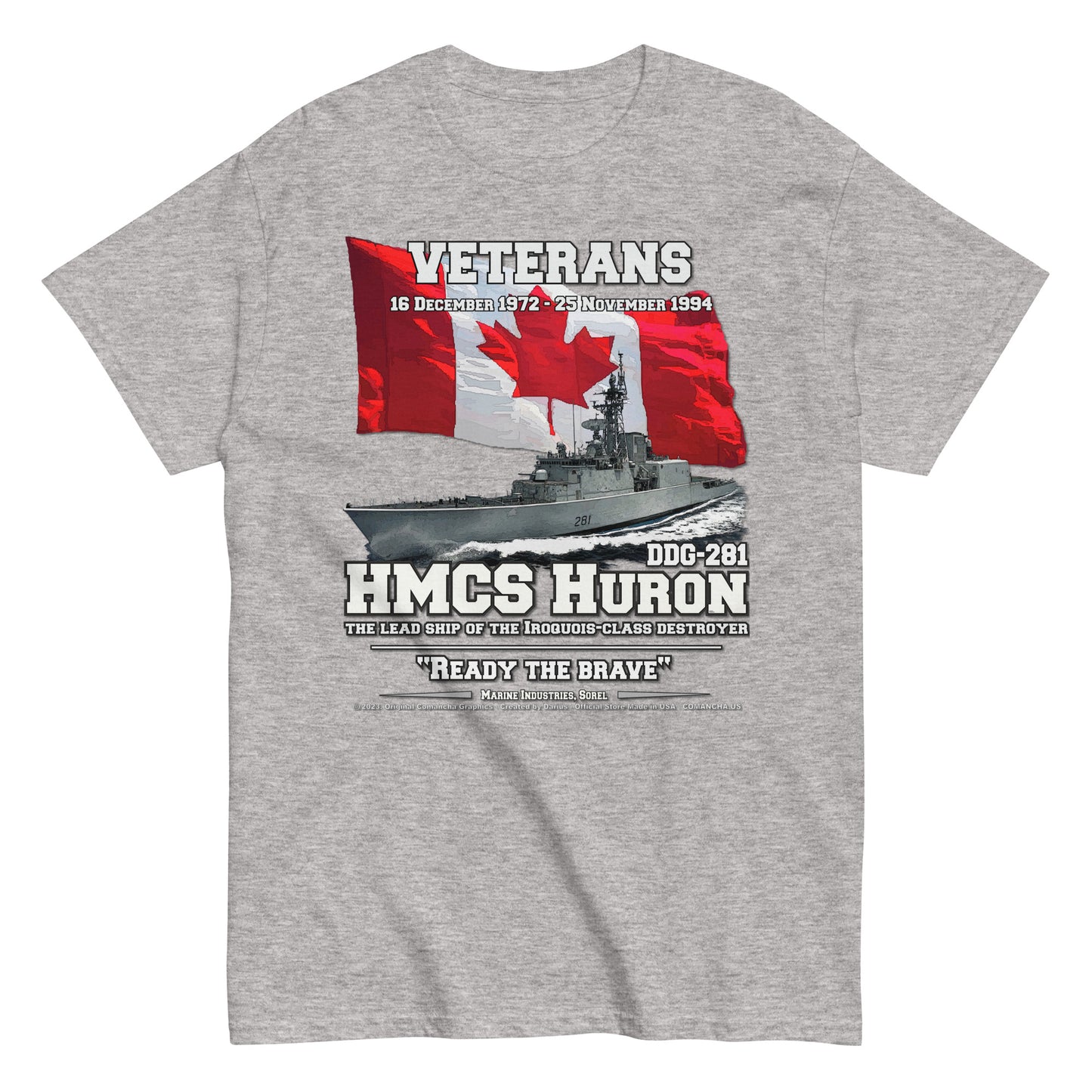 HMCS HURON tee, HMCS HURON DDG-281 tee, Canadian Destroyer Veterans T-shirt, HMCS HURON DDG-281 T-shirt,comancha.us,