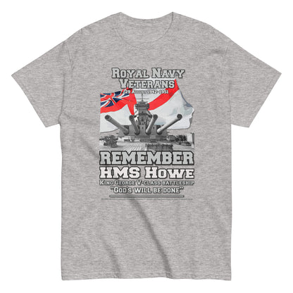 HMS HOWE t-shirt, HMS HOWE battleship t-shirt, HMS HOWE Royal Navy Battleship T-Shirt, HMS HOWE Royal Navy T-Shirt, Comancha Shop Online,