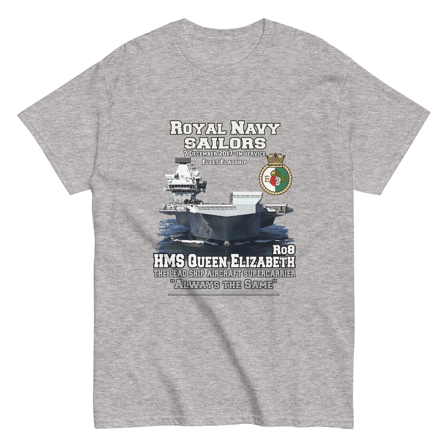 HMS QE2 tee,HMS Queen Elizabeth II veterans tee,HMS Queen Elizabeth II tee,aircraft supercarrier T-shirt, Comancha Graphics,