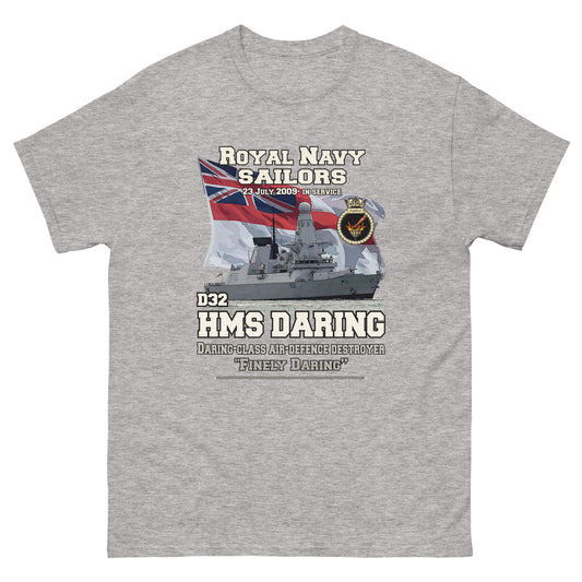 HMS Daring tee, HMS Daring veterans tee,HMS Daring D32 tee, Destroyer T-shirt, Comancha Graphics,