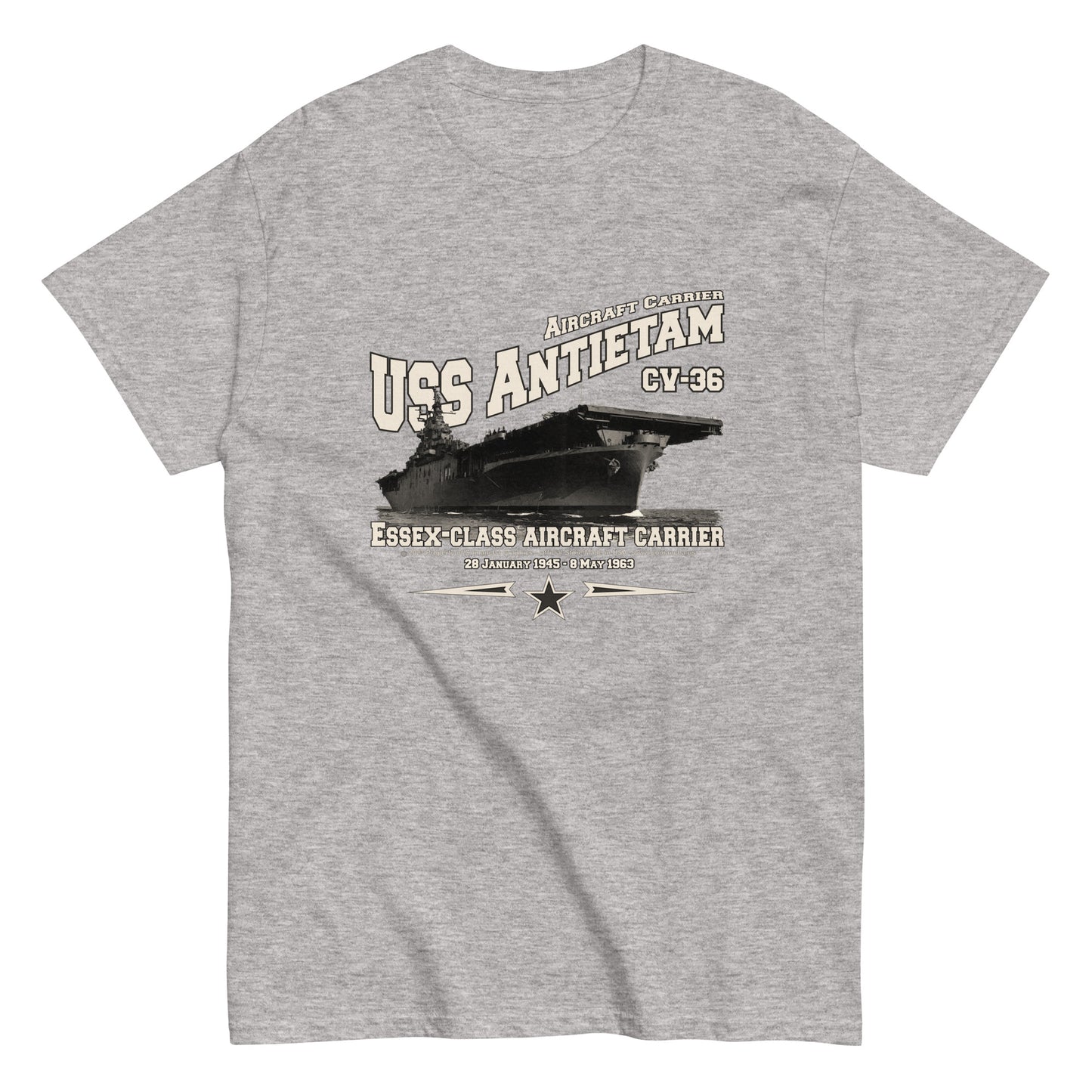 USS ANTIETAM t-shirt, USS ANTIETAM CV-36 t-shirt, aircraft carrier veterans, Original Comancha Graphics,