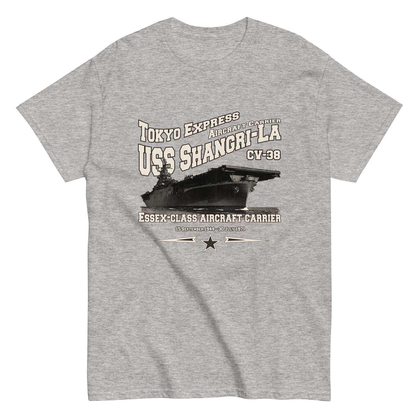 USS SHANGRI LA CV-38 aircraft carrier veterans T-shirt