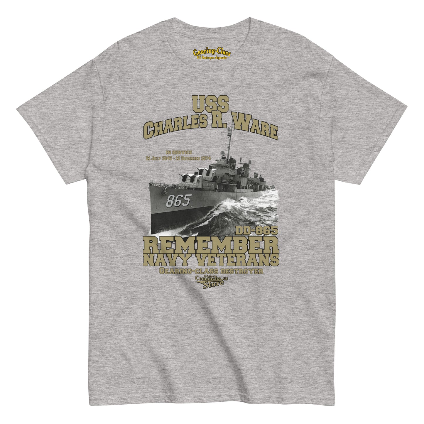 USS Charles R. Ware DD-865 Shipmates Destroyer tee