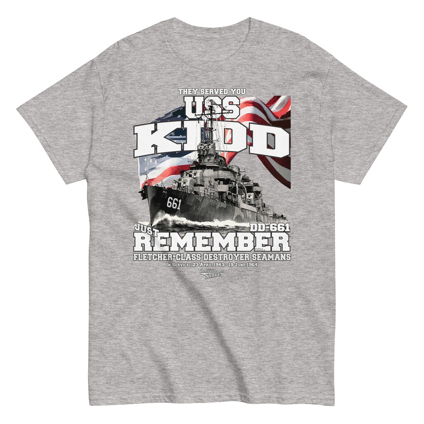 USS Kidd DD-661 destroyer t-shirt