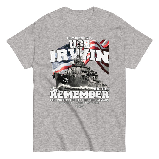 USS Irwin DD-794 Destroyer t-shirt