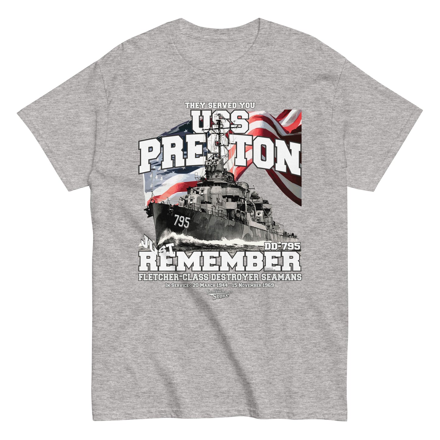 USS Preston DD-795 destroyer t-shirt