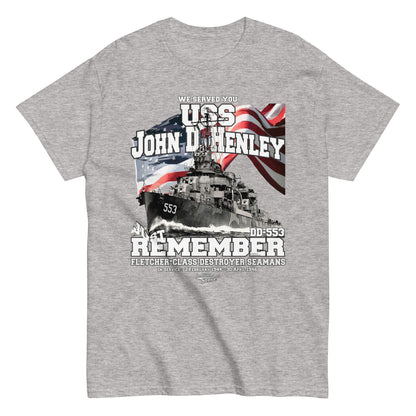 USS John D. Henley DD-553 destroyer t-shirt