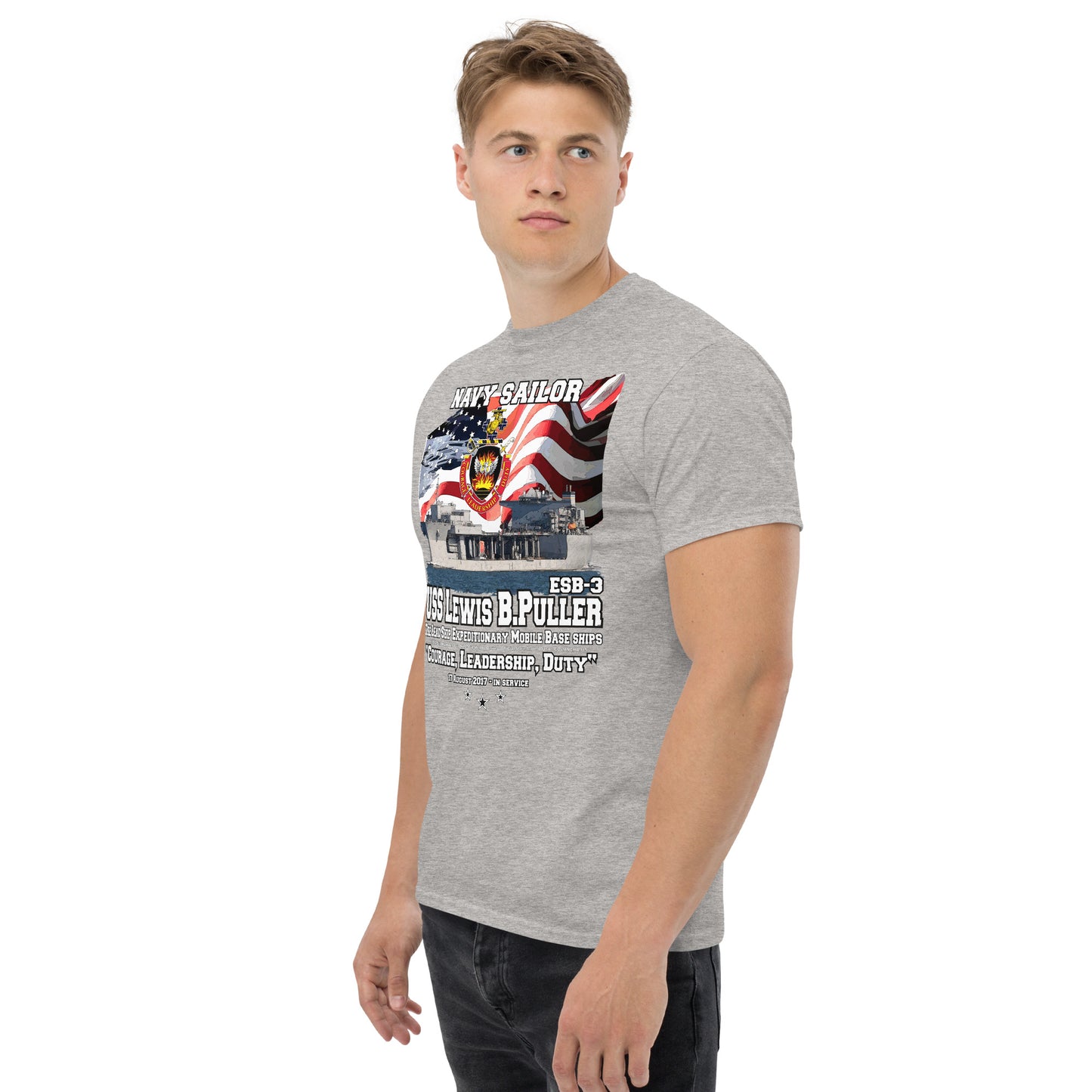 USS LEWIS PULLER t-shirt, USS LEWIS PULLER Mobile base tee,USS LEWIS PULLER ESB-3 Mobile Base Veterans T-shirt, US Navy Mobile Base Tee, comancha Store,