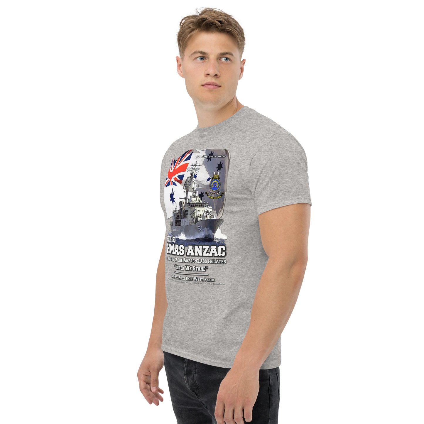 HMAS ANZAC t-shirt, HMAS ANZAC Royal Canadian t-shirt, HMAS ANZAC FFH-150 Frigate T-shirt, HMAS ANZAC T-shirt, Comancha tees,