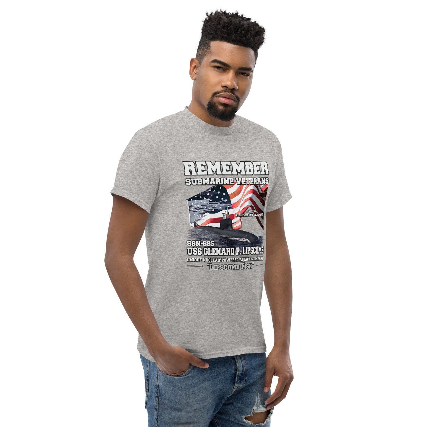 USS GLENARD LIPSCOMB tee, USS GLENARD LIPSCOMB Veterans tee,USS GLENARD LIPSCOMB SSN-685 Submarine Veterans Classic Tee, Comancha tees,