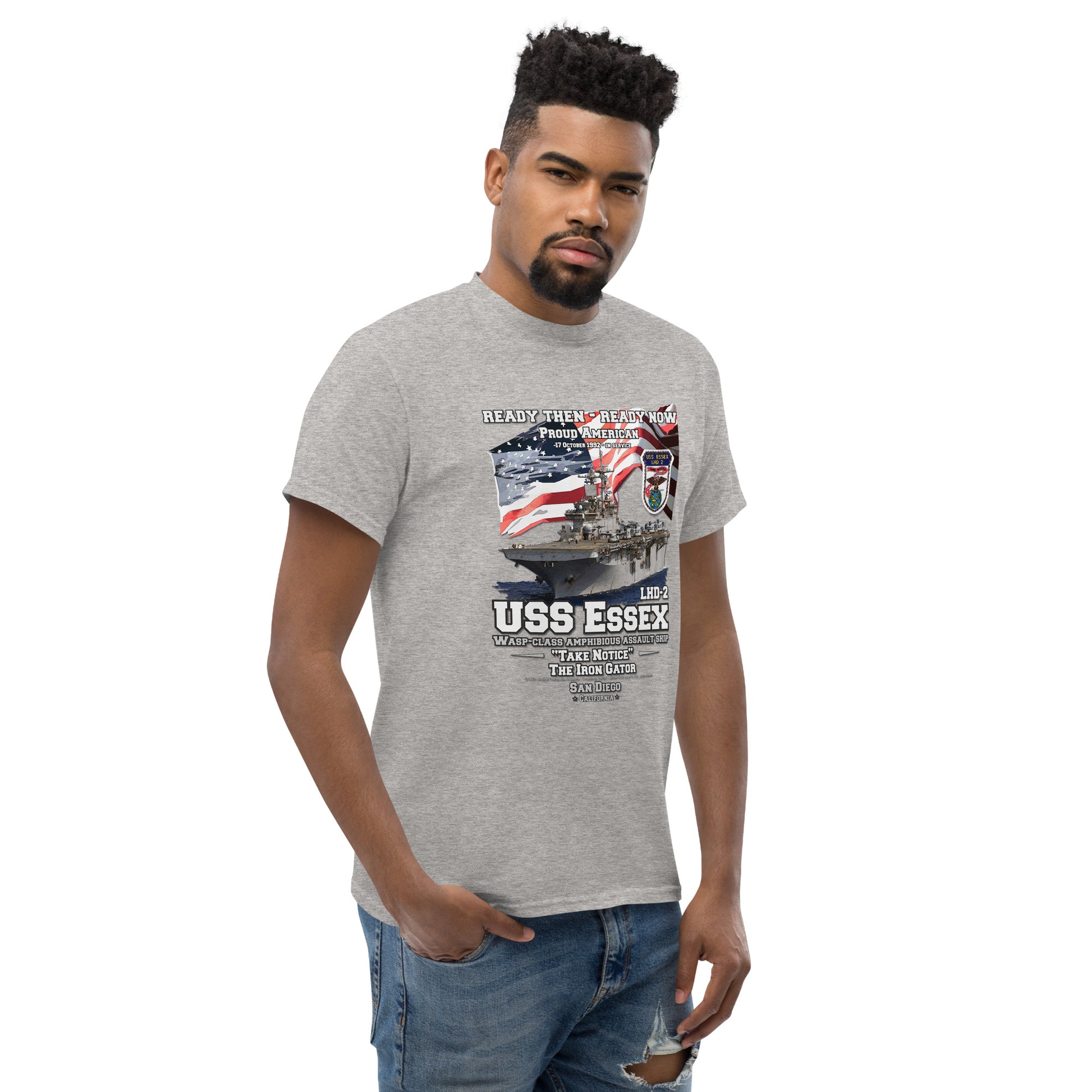 USS ESSEX LHD-2 tee, USS ESSEX LHD-2 veterans tee,USS ESSEX LHD-2 Amphibious Assault Ship Veterans Classic Tee, Comancha online shop,