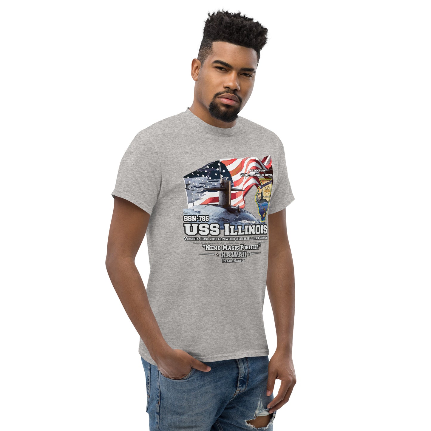 USS ILLINOIS veterans tee, US Navy Veterans tee,USS ILLINOIS SSN-786 t-shirt, US Navy Submarine T-shirt, Comancha Submarine T-shirt,