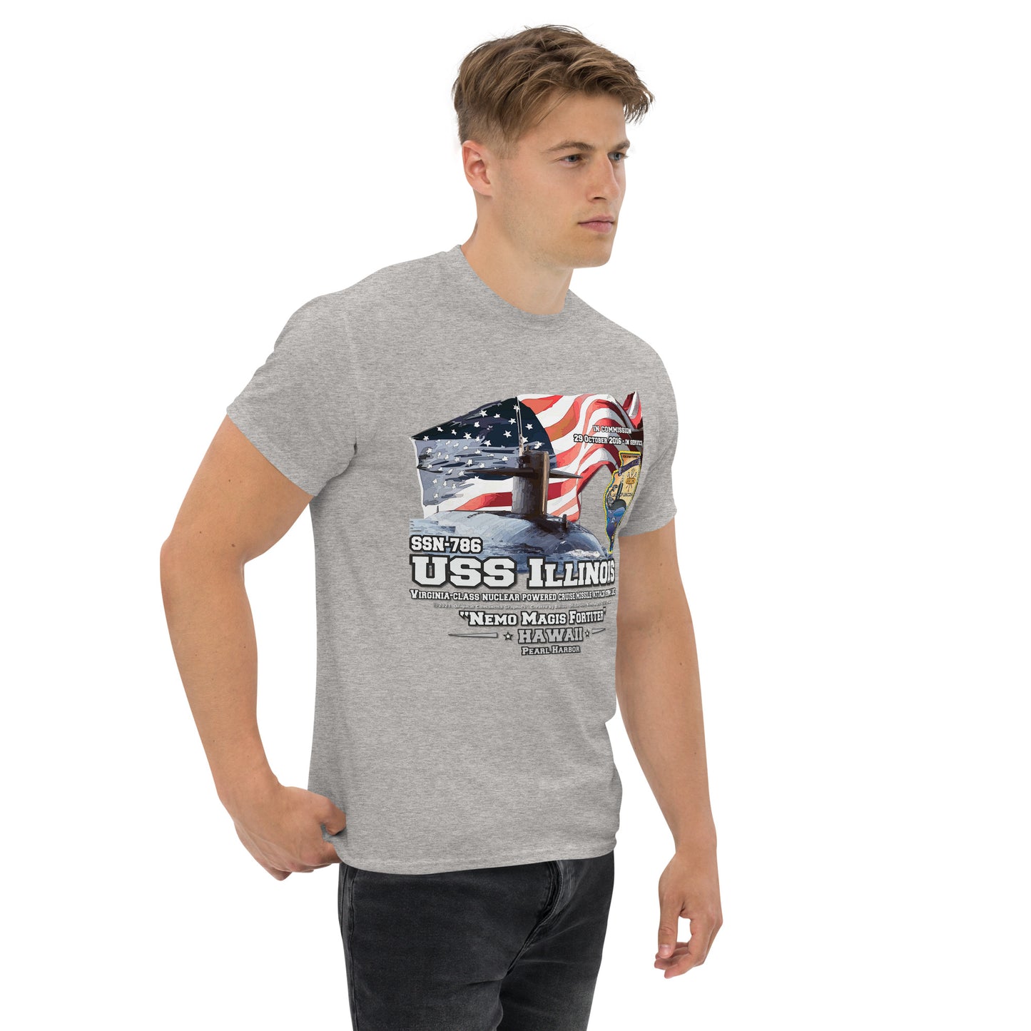 USS ILLINOIS veterans tee, US Navy Veterans tee,USS ILLINOIS SSN-786 t-shirt, US Navy Submarine T-shirt, Comancha Submarine T-shirt,