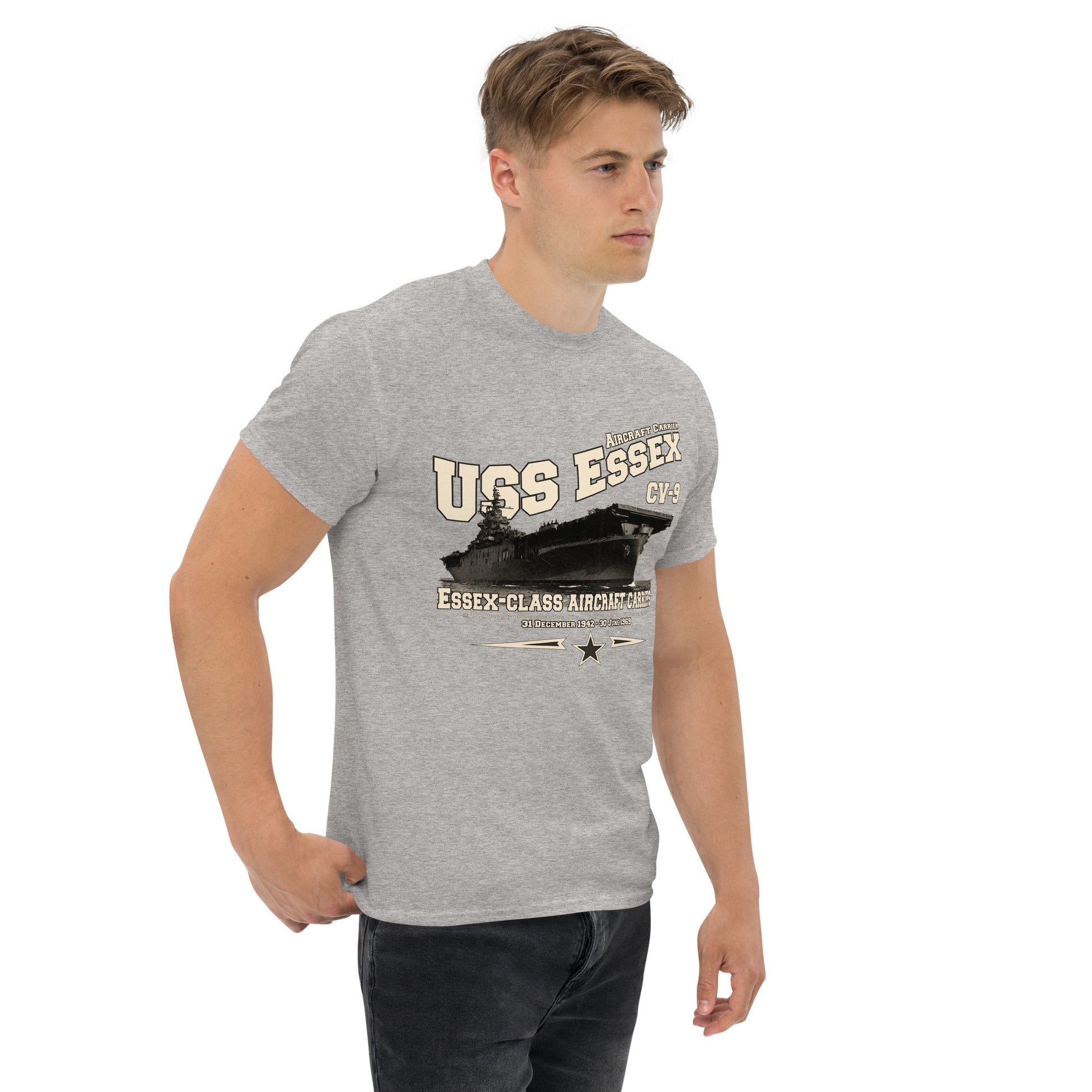 USS ESSEX CV-9 T-Shirt, USS ESSEX CV-9 aircraft carrier T-shirt, US Navy Veterans t-shirt,Comancha Graphics,