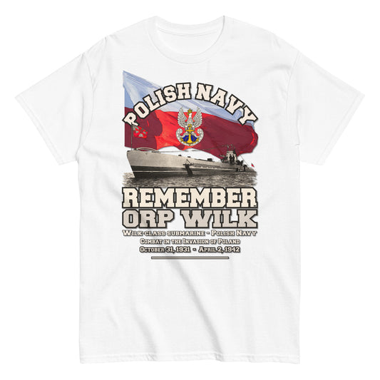 ORP Wilk submarine tee, ORP Wilk T-shirt,ORP Wilk Polish Navy Submarine ww2, Comancha design,
