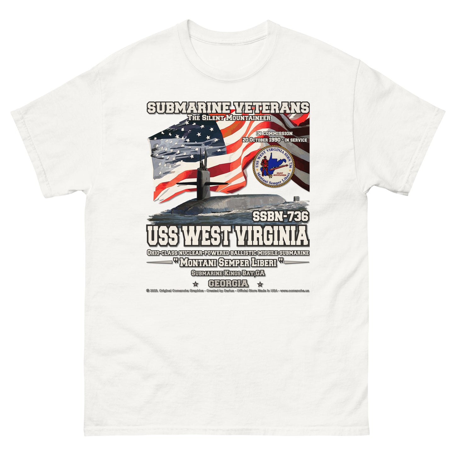 USS West Virginia SSBN-736 Submarine t-shirt