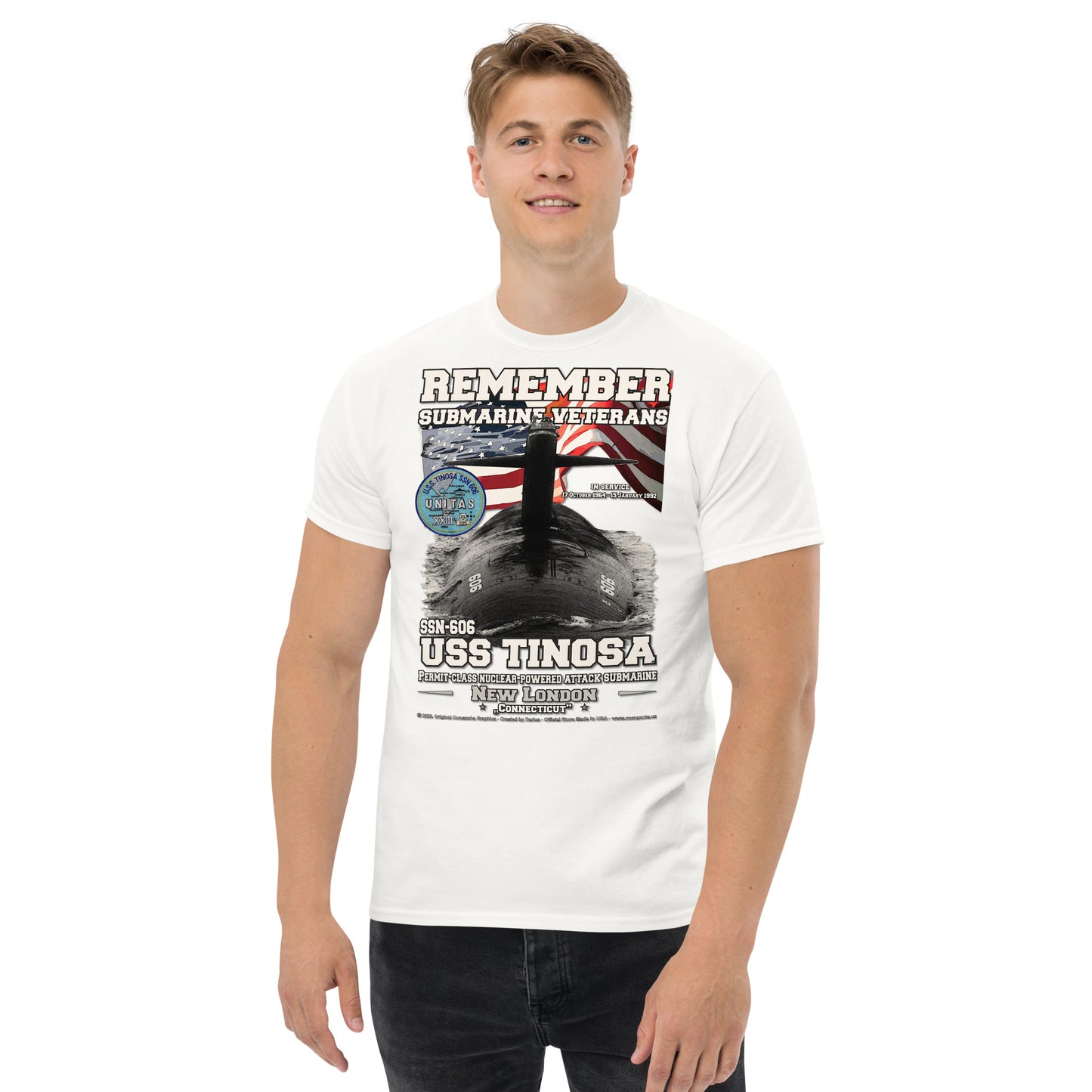 USS TINOSA SSN-606 Attack Submarine t-shirt