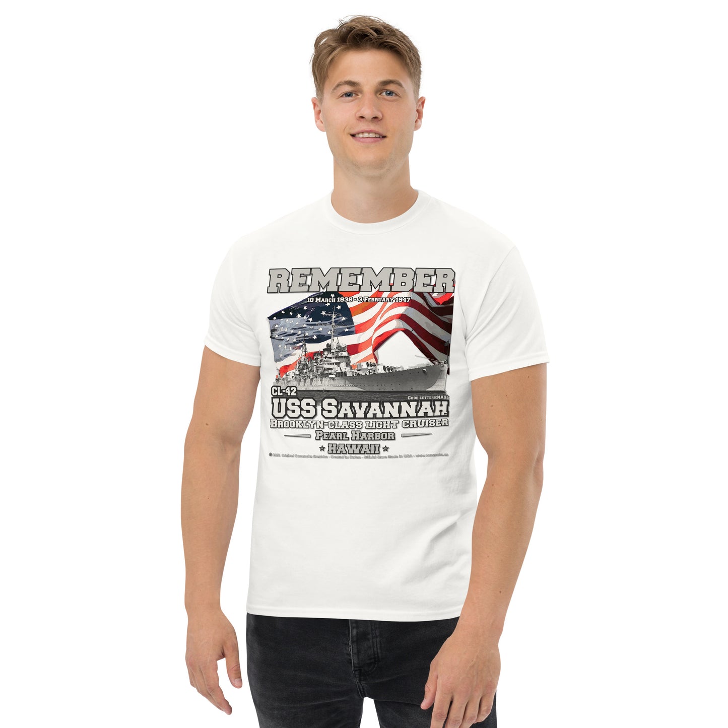 USS SAVANNAH CL-42 Light Cruiser Veterans t-shirt