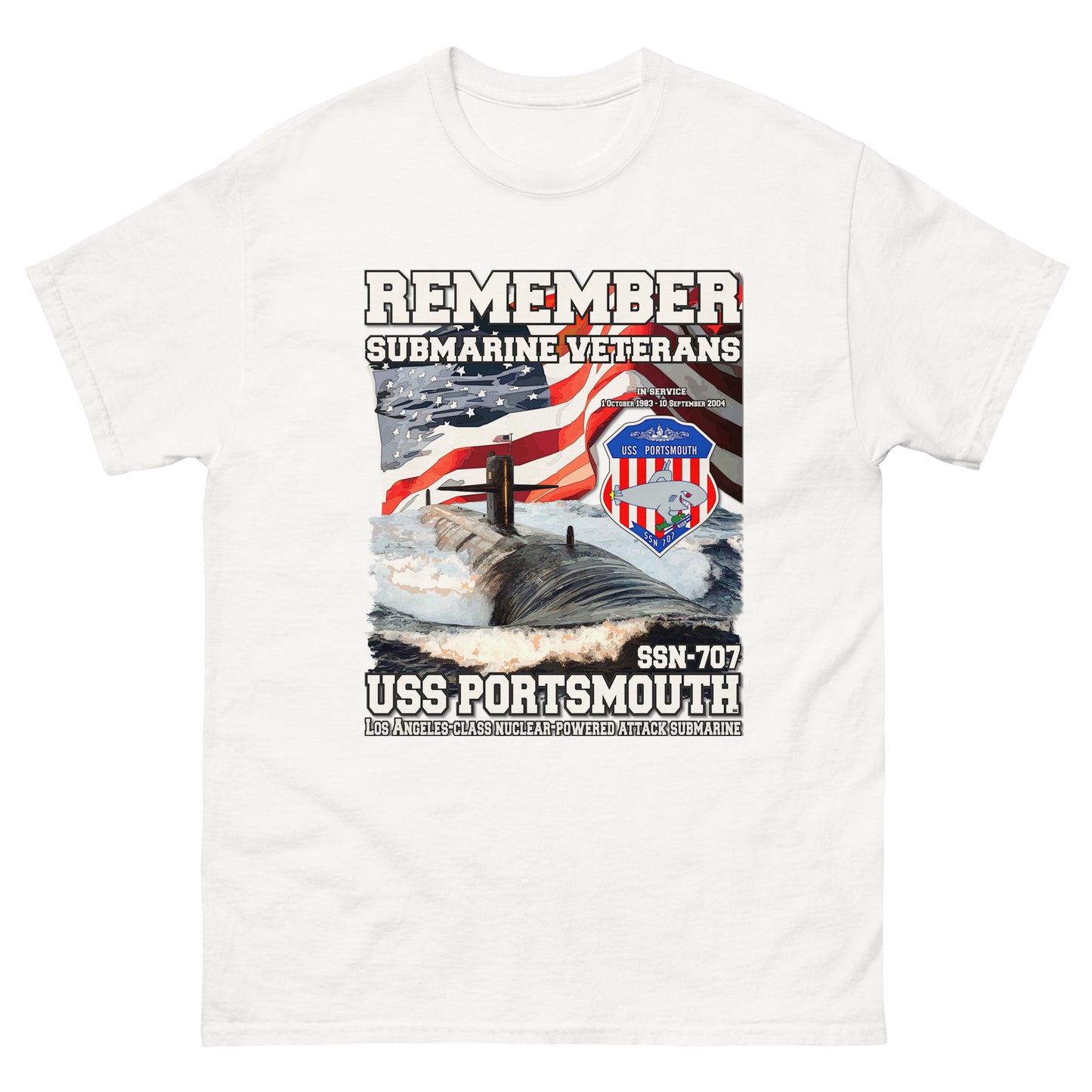 USS PORTSMOUTH SSN-707 Submarine T-Shirt